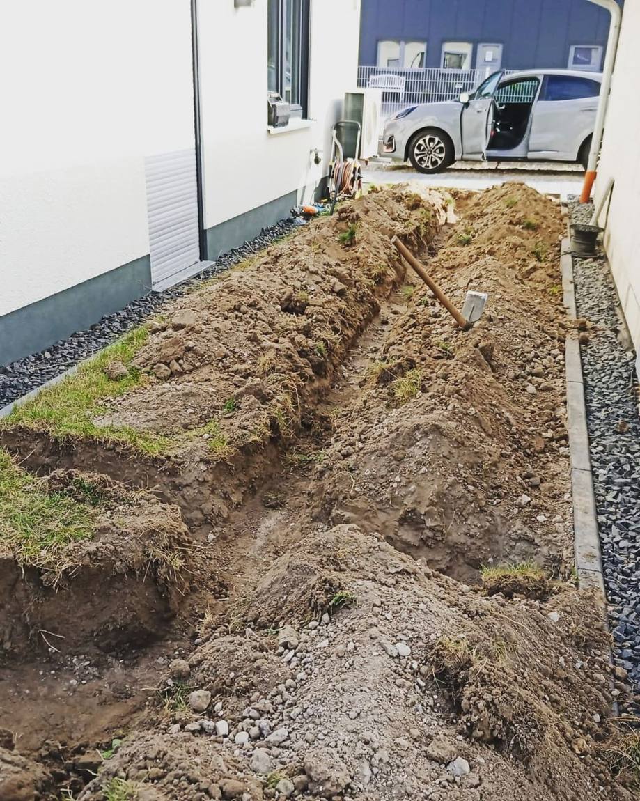 Vorbereitete Fläche mit Tragschicht